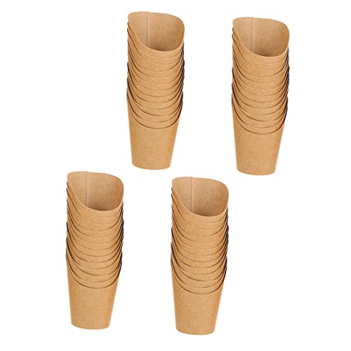FRCOLOR 50 Pcs Taza de Helado Chocolate Taza Copa Chocolate Soporte para Patatas Fritas Aperitivos Tazas gofres Papas Fritas Tazas de Embutidos Suministros de Comida alimento Papel Kraft