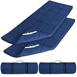 Improved Thickness Cot Mattress Topper, Quilted Pads for Camping 2 Pack, Soft Comfortable Sleeping Pad 75'x30' for Camp Cot/Rv Bunk/Narrow Twin Beds, Navy