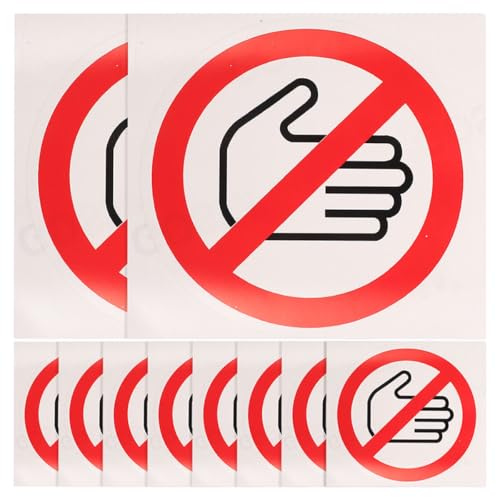 FRCOLOR 20pcs No Touch Sign Labels Safety Warning Stickers Self-Adhesive Vinyl for Mechanical Protection on Machines and Electrical Devices Suitable for Home Use and Warehouses