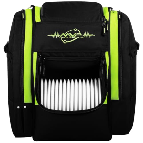 MVP Disc Sports Voyager Lite Backpack Disc Golf Bag (Lime)