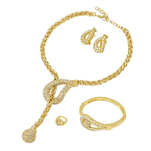 Pendientes de joyería nupcial africana de 18k collar de piedras CZ para mujer vintage
