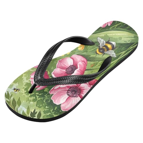 Burbuja Spring Bumblebees Garden Flip Flops for Women Men, Soft Thong Sandals Rubber Slippers for Pool Beach Essentials2