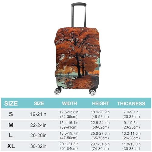 Travel Luggage Cover Suitcase Cover Suitcase Protector Maple Tree in Autumn Luggage Covers Washable Baggage Cover Elastic Anti-Scratch Suitcase Case Protector for Adult Personalized Suitcase Covers2