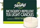 Murphy's Naturals Citronella Mosquito Repellent Tea Light Candles, 12-Pack | Soy & Beeswax Blend with Rosemary, Peppermint, Citronella & Lemongrass Oils, 0.5 oz Candles, 4-Hour Burn for Patio & Outdoors