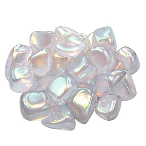 Image of Certified Angel Aura Quartz Crystal Healing Tumbled Stone, Natural Polished Crystals for DIY Crafts, Manifestation, Meditation, Pooja Feng Shui and Reiki Healing (30 Grams)