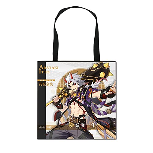 Genshin Impact Anime Thema Mode Einkaufstasche Segeltuchtasche Handbag Handtasche Umhängetasche Wiederverwendbar Klee Cover