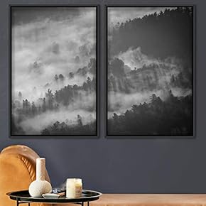 signwin 2 Piece Framed Canvas Wall Art Foggy...