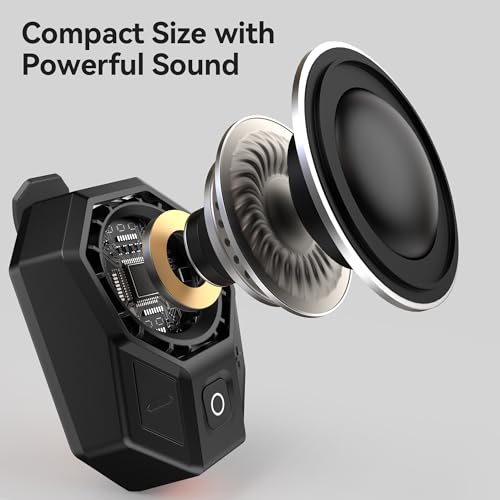 Image of Oraolo Clip-On Portable Speaker Wearable Speaker Bluetooth 5.4, Mini Speakers for Hands-Free Calls, Built-in Mic, Stereo Sound, IPX6 Water Resistance, 12H Playtime, Wireless Speakers for Outdoor
