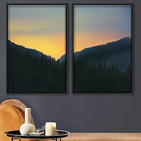 signwin 2 Piece Framed Canvas Wall Art Sunset...