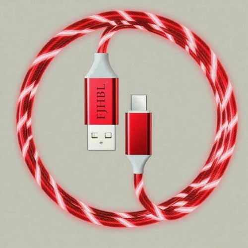 Image of USB A to C Android Data Cable, Red Model Supports Fast Charging and high-Speed Data Transmission, Equipped with LED to Display Current, Compatible with All Type C devices-39 inches Red.