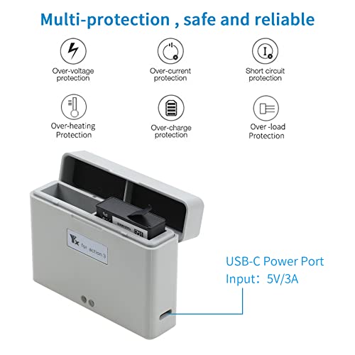 Chargeur de Batterie pour DJI Osmo Action 4 et 3 Double Emplacement