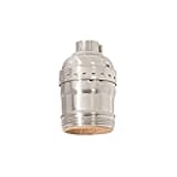 B&P Lamp® Keyless Early Electric Style Lamp Socket, Satin Nickel Finish, Keyless (No Switch), Uno Thread Shell