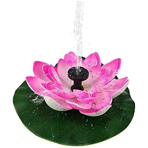 JIBVUADYNYSC Solar Powered Water Feature Pump Fountain Lotus Cable Fountain Solar Fountain Lotus Fountain for Pool, Outdoor (Color : Pink, Size : 180x55mm) Cover