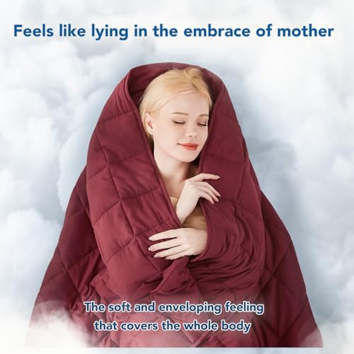 Topcee Weighted Blanket for Adults (15 lbs, 48" x 72") Twin Size Soft Cooling Heavy Blanket Sleeping, Apply to 130-160 lbs Body, Thick Breathable Blanket with Glass Bead, Easy Care