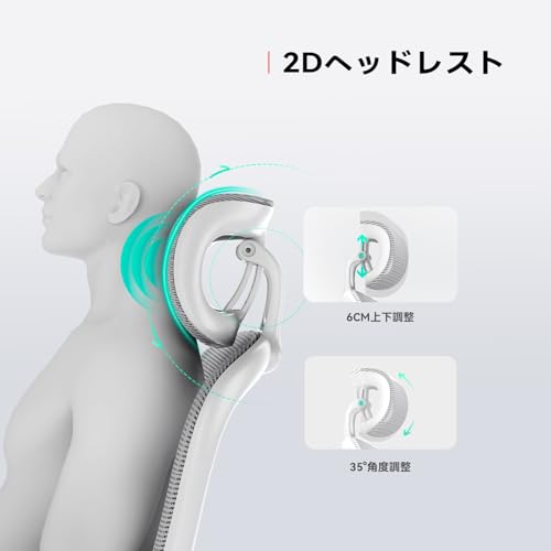 SIHOO オフィスチェア 椅子 デスクチェア 3D跳ね上げ式アームレスト 独立式ランバーサポート 2Dヘッドレスト テレワーク 疲れない メッシュチェア(グレー) [4]