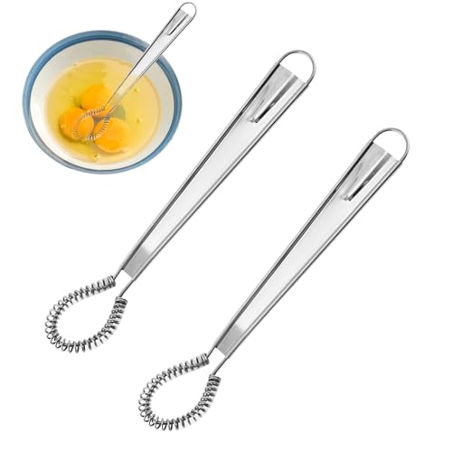 2 Pcs Fouet Magique,Petit Mini fouet Cuisine pour Mélanger et Fouetter,Cuillere Magique en Fouets Inox de Cuisine Batteur Manuel,Outil de Cuisine Polyvalent,...