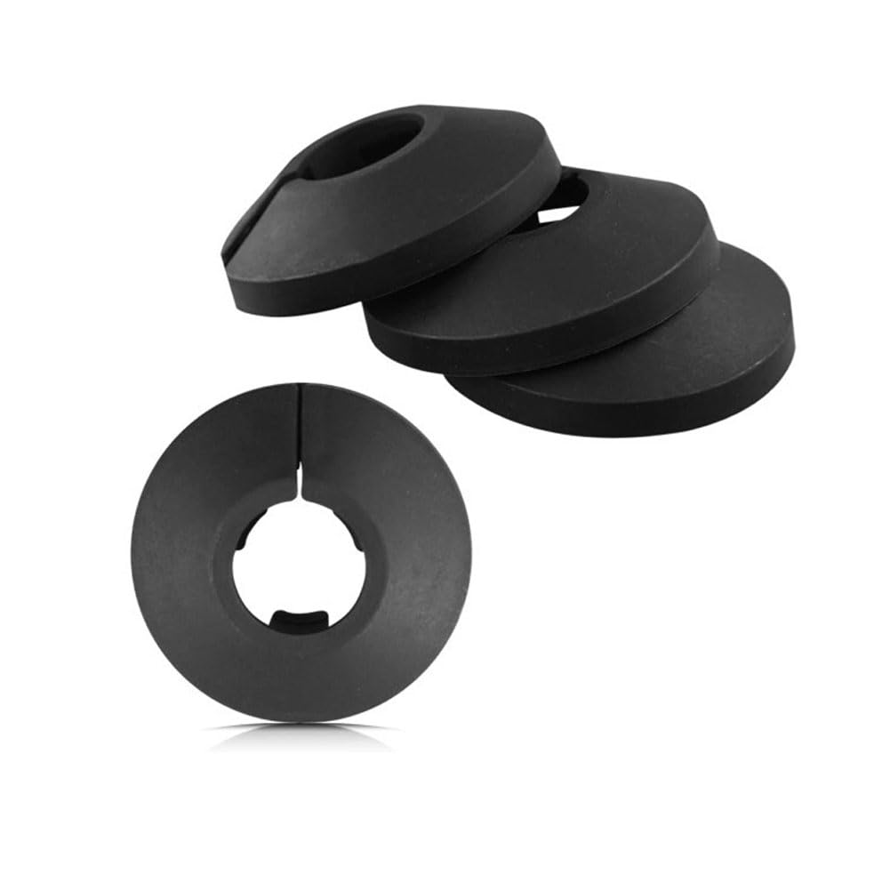 Lokatall Black 4Pcs Plastic Radiator Pipe Covers, Radiator Collars Pipe Decoration Cover For 15Mm Diameter Pipe, For Gas Pipes Wall Pipe Tube Decoration