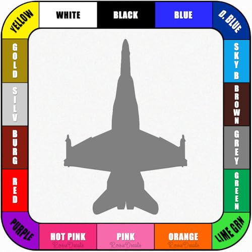 F-18 Hornet Fighter Jet Pilot Navy Air Foce Decal Sticker for Vehicle Car Truck Motorcycle Window Bumper Laptop Wall - Customized Personalized Add Custom Text Font Sticker- Many Colors & Sizes