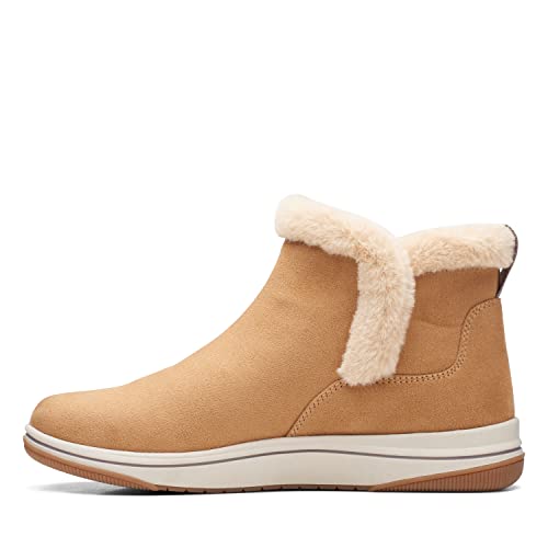 Clarks Cloudsteppers Women's Breeze Fur Ankle Boot, Tan Textile, 11 Medium US by Clarks - Image 7