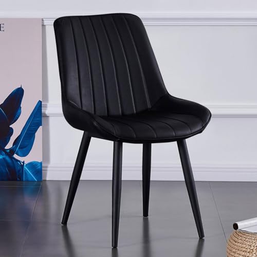 Chaise tapissée rétro en similicuir haut de gamme et structure métallique