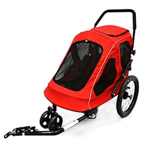 ZPDD 20 Inch Big Wheel Pet Fietskar, 2-in-1 Wandelwagen Kan Verbinden met Bike & Load 120 LBS, voor Grote Honden Katten