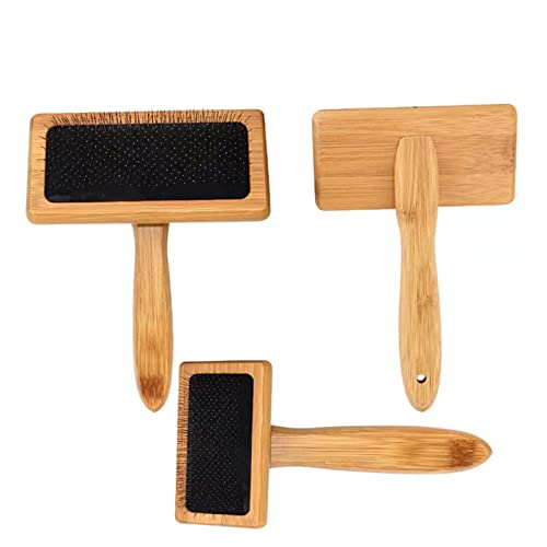 Image of 2 Pieces Wooden Carding Brushes Needle Felting Cleaner Comb with Handle Professional Needle Felting Hand Carders for Spinning and Weaving (S)