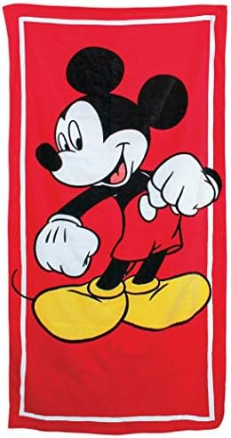 Collections Etc Disney Mickey Mouse Classic Beach Towel Red