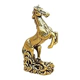 Genérico del Año del Caballo – Figura Simbólica De 3,79x5,2 Cm, Escultura De Latón Pulido, Elegante Mascota Decorativa con Significado De Buena | Estatua De Exhibición para Coleccionistas De DEC