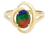 Korite Rosalind 14K Yellow Gold Ammolite Ring Size 6