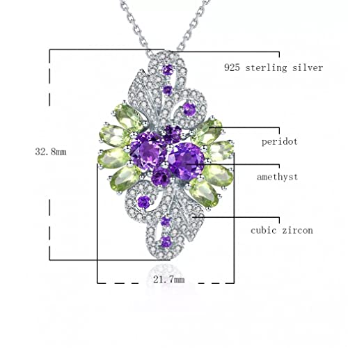 Collier en améthyste véritable et argent massif de haute qualité - 4