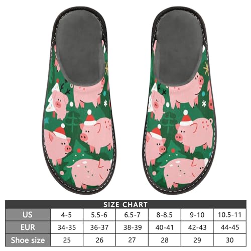 Slippers for Women Pig Pattern with Christmas Soft Fuzzy Women's Slippers Indoor and Outdoor Shoes3