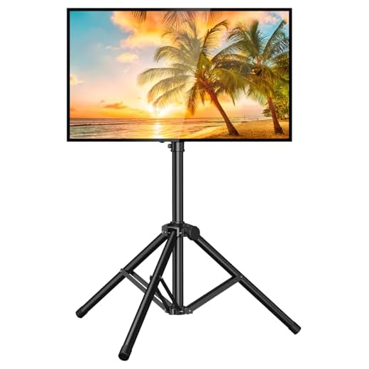 PERLESMITH Tripod TV Stand -Portable TV Stand for 37-75 Inch LED LCD OLED Flat Screen TVs-Height Adjustable Display Floor TV Stand with VESA 600x400mm, Holds up to 110lbs PSTM2