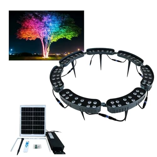 Lumière anneau arbre LED solaire RGB étanche IP65 avec télécommande longue portée