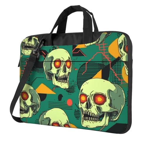 Bolsa para portátil con diseño de calaveras y ojos neón 14 pulgadas miniatura 1