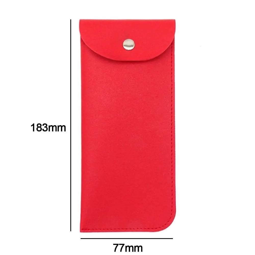Funda protectora de piel sintética para gafas de sol, funda protectora para gafas de lectura, funda protectora con hebilla de metal portátil (marrón, 6 piezas), marrón, Talla única