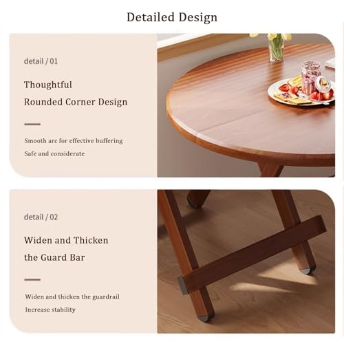 Table de cuisine ronde en bois pour repas conviviaux en petit comité - 7