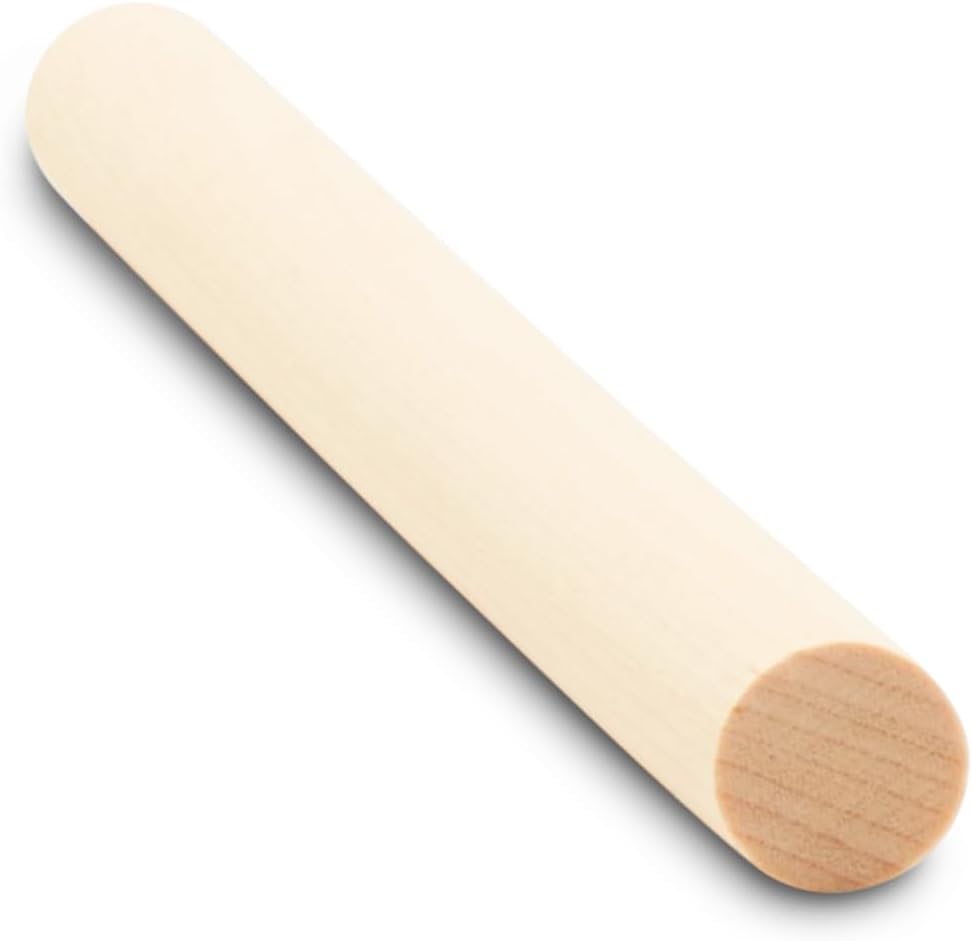 Dowel Rods Wood Sticks Wooden Dowel Rods - 1/2 x 6 Inch Unfinished Hardwood Sticks - for Crafts and DIYers - 25 Pieces by Woodpeckers