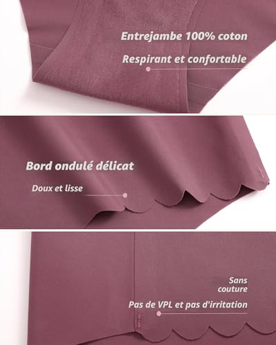 Sth Big Culotte sans Couture Femme Invisible Taille Haute Slip sous Vetements Feminins Womens Underwear Hipster Bikini Culottes Lot de 6 – vue 5