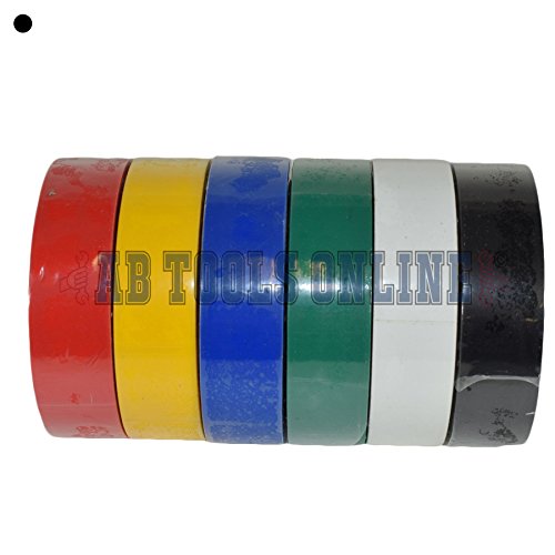 Cinta aislante para instalaciones del hogar AB Tools pack de 6 rollos de PVC mixto 4