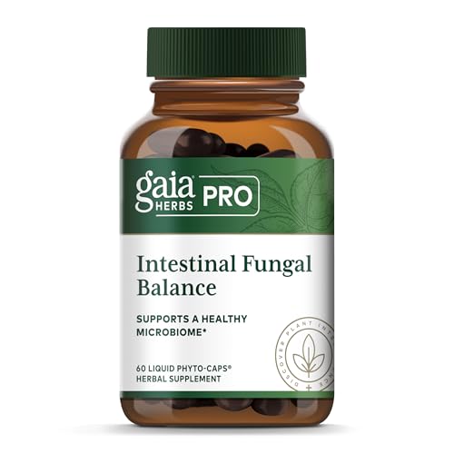 GAIA HERBS PRO Intestinal Fungal Balance - Digestion Support Supplement* - Cleanse Support Supplement* with Holy Basil Leaf, Cinnamon Bark & Oregon Grape Root - 60 Liquid Phyto-Caps (60 Servings)