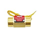 GREDIA G3/4' Hall Effect Liquid Water Flow Switch Control Flowmeter Counter Meter for Humidifier Water Dispenser Shower Water Heater Copper BSP Male Thread 1-50L/Min