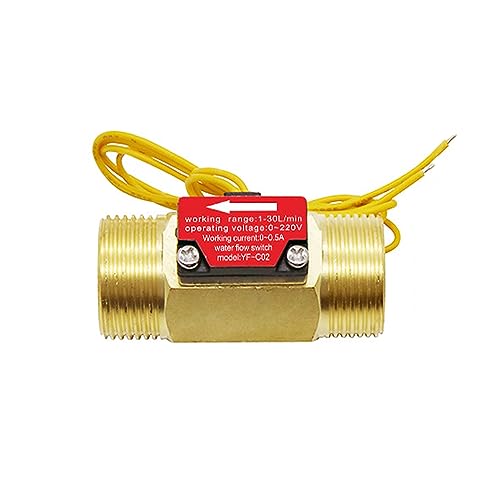 GREDIA G3/4" Hall Effect Liquid Water Flow Switch Control Flowmeter Counter Meter for Humidifier Water Dispenser Shower Water Heater Copper BSP Male Thread 1-50L/Min