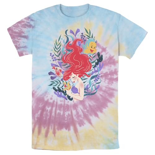 T-shirt Disney Ariel à feuilles pour homme qui ne rétrécit pas au lavage en coton