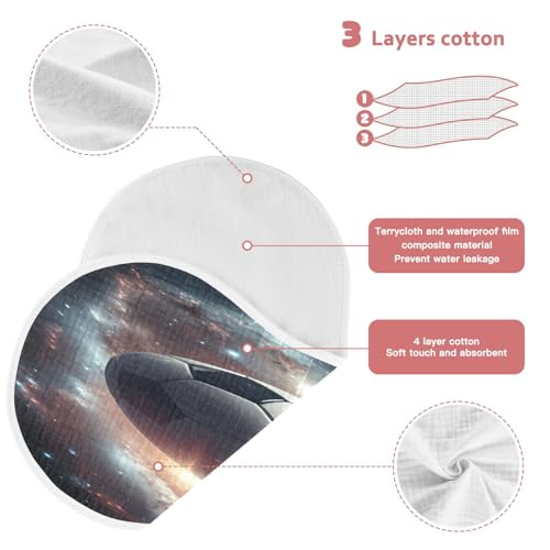 J JOYSAY Soccer Galaxy Dark Baby Burp Cloths for Boys Girls Large 22''x11'' Cotton 4 Layer Baby Essentials for Drool Newborn one sizex23