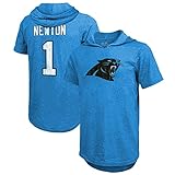 Men's Majestic Threads Cam Newton Blue Carolina Panthers Player Name & Number Tri-Blend Hoodie...