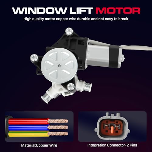 Image of Rear Passenger Side Power Window Regulator with Motor (2 Pins) Fit for 2008-2011 Ford Escape, Mercury Mariner, Mazda Tribute, 751-713