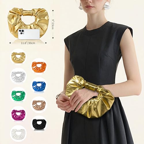 Clutch Purse for Women - Evening Clutch PU Leather Pleated Bag Designer Handbag for Party Prom Wedding - Image 5