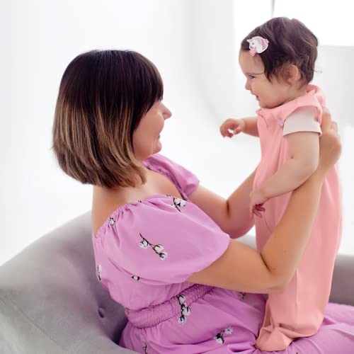 mama cheetah baby sleep sack 05 tog organic cotton baby wearable blanket with two-way zipper swaddle transition baby sleeping bag for newborn infant toddler boy girl 6-12 months