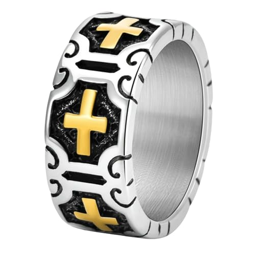 Bague croisée Vintage acier titane hommes style punk anneau mode unique