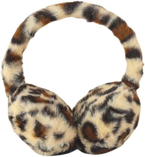 Women Stylish Leopard Print Plush Earmuffs Furry Ear Warmers Cozy Winter Headband for Outdoor Fashion Daily Wear